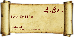 Lax Csilla névjegykártya